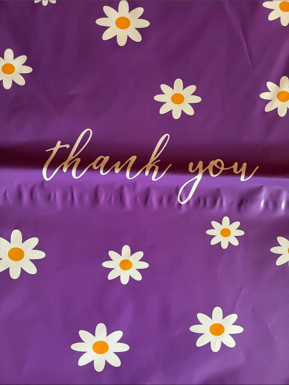 10 Count Purple and Daisy Pattern Polymailers